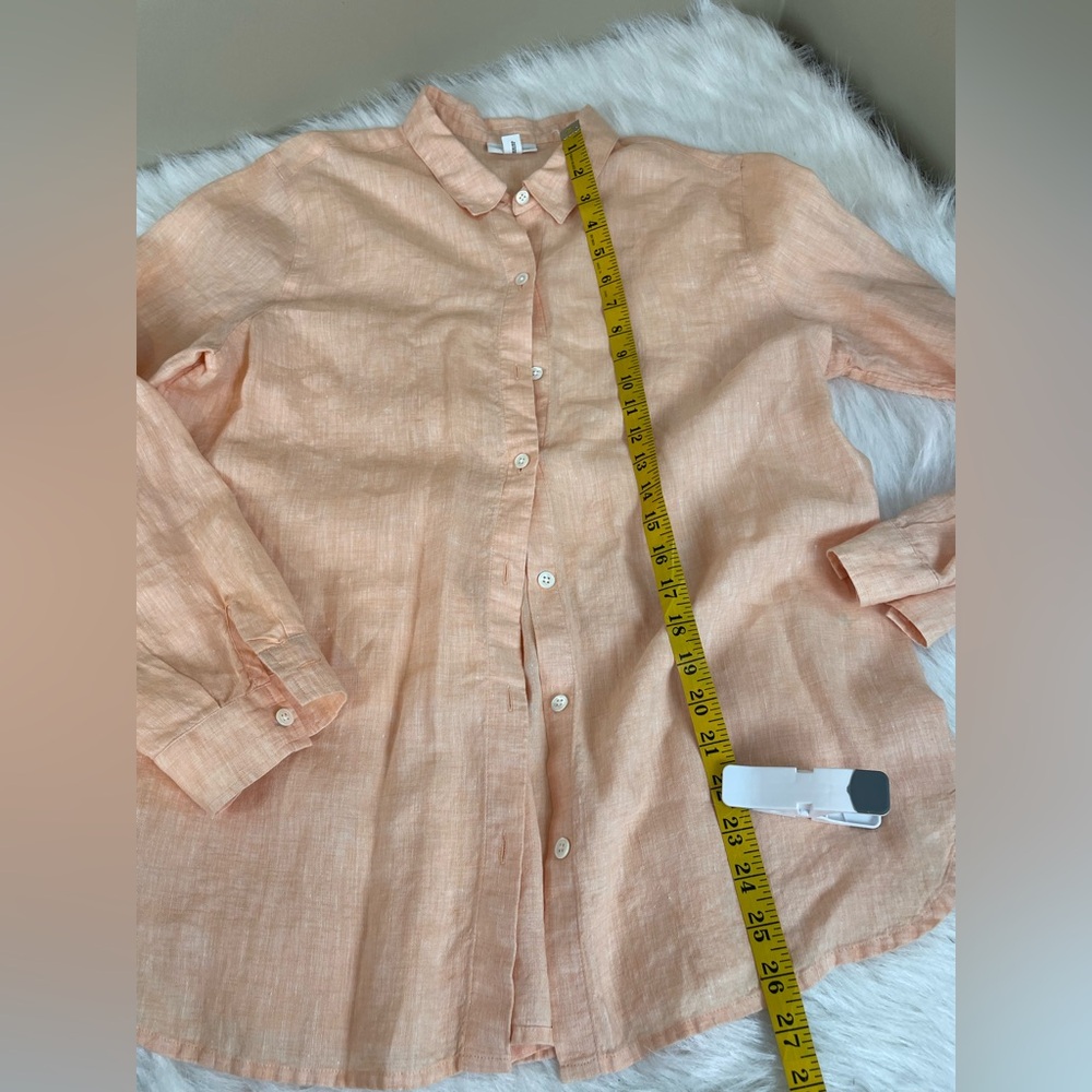 J Jill Love Linen Peach Button-Up Shirt medium - Picture 10 of 12